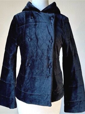 Majestic Filatures Quilted Hooded Jacket Minimalist Black Luxe Soft Modal Knit